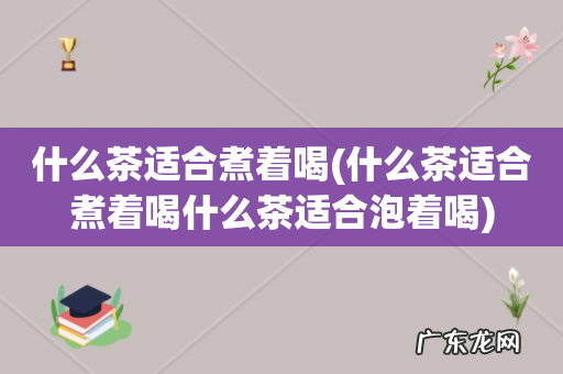 什么茶适合煮着喝什么茶适合泡着喝 什么茶适合煮着喝