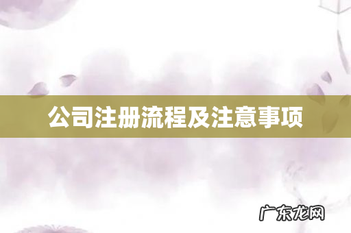 公司注册流程及注意事项