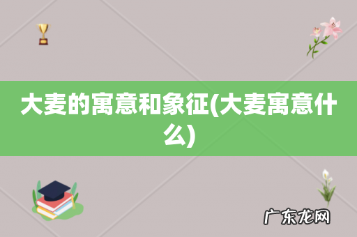 大麦寓意什么 大麦的寓意和象征
