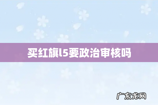 买红旗l5要政治审核吗