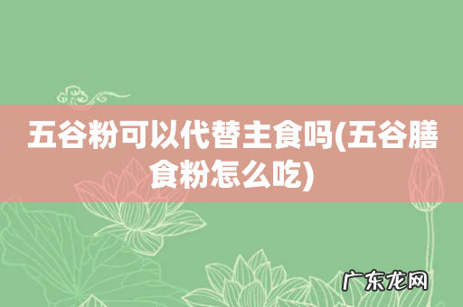 五谷膳食粉怎么吃 五谷粉可以代替主食吗