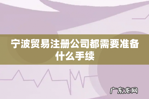 宁波贸易注册公司都需要准备什么手续