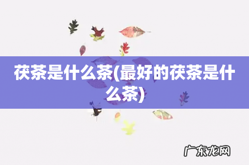 最好的茯茶是什么茶 茯茶是什么茶