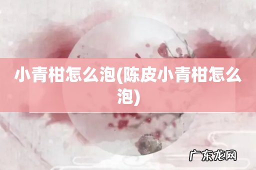 陈皮小青柑怎么泡 小青柑怎么泡