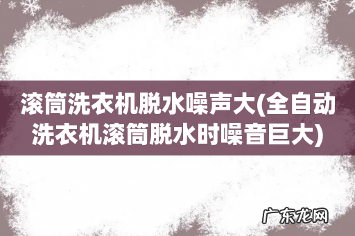全自动洗衣机滚筒脱水时噪音巨大 滚筒洗衣机脱水噪声大