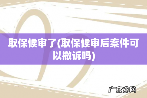取保候审后案件可以撤诉吗 取保候审了