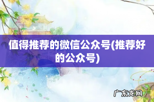 推荐好的公众号 值得推荐的微信公众号