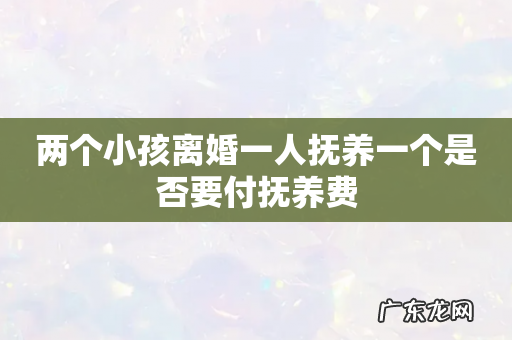 两个小孩离婚一人抚养一个是否要付抚养费