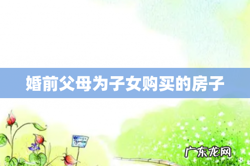 婚前父母为子女购买的房子