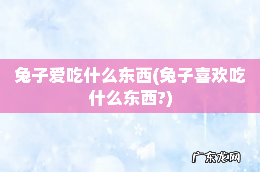 兔子喜欢吃什么东西? 兔子爱吃什么东西