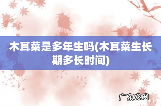 木耳菜生长期多长时间 木耳菜是多年生吗
