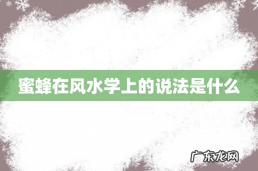 蜜蜂在风水学上的说法是什么