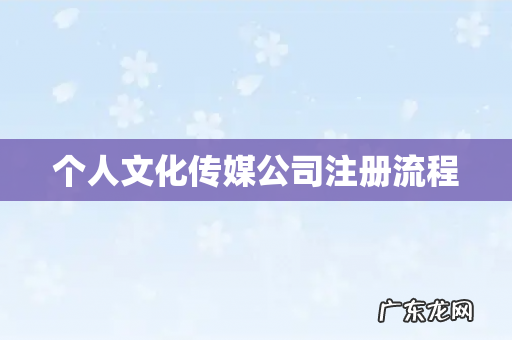个人文化传媒公司注册流程
