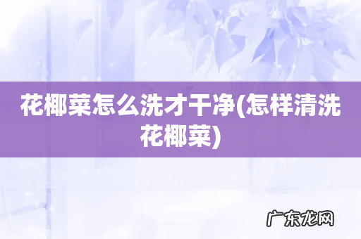 怎样清洗花椰菜 花椰菜怎么洗才干净