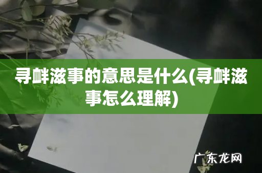 寻衅滋事怎么理解 寻衅滋事的意思是什么