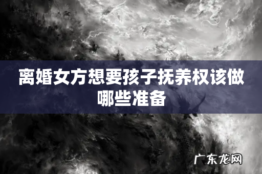 离婚女方想要孩子抚养权该做哪些准备