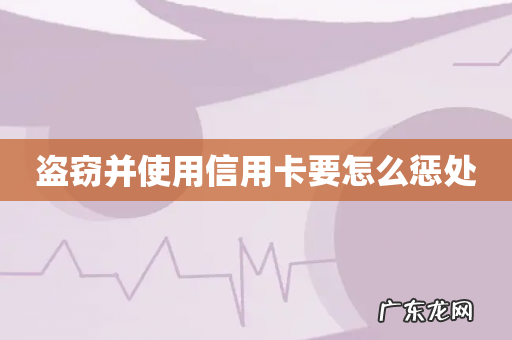 盗窃并使用信用卡要怎么惩处