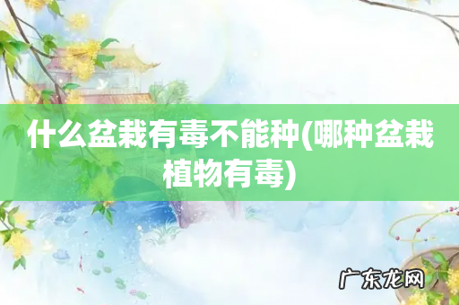 哪种盆栽植物有毒 什么盆栽有毒不能种