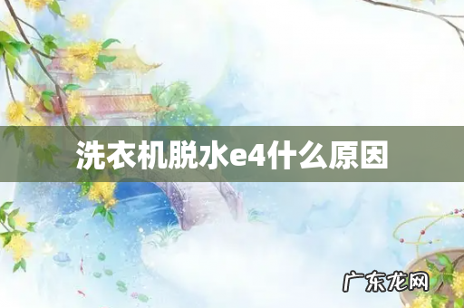 洗衣机脱水e4什么原因