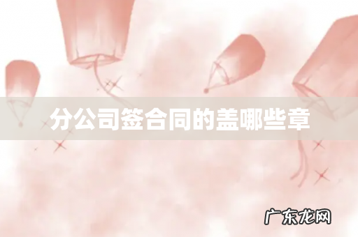 分公司签合同的盖哪些章