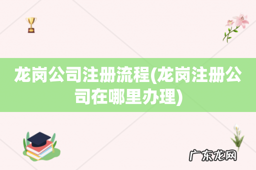 龙岗注册公司在哪里办理 龙岗公司注册流程
