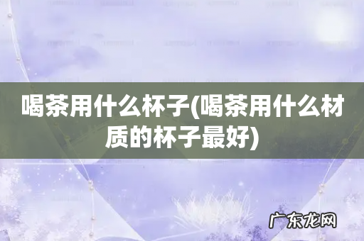 喝茶用什么材质的杯子最好 喝茶用什么杯子