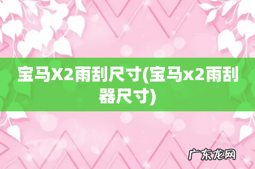 宝马x2雨刮器尺寸 宝马X2雨刮尺寸