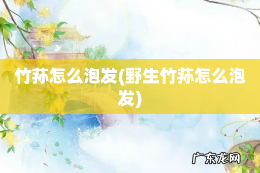 野生竹荪怎么泡发 竹荪怎么泡发