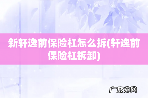 轩逸前保险杠拆卸 新轩逸前保险杠怎么拆