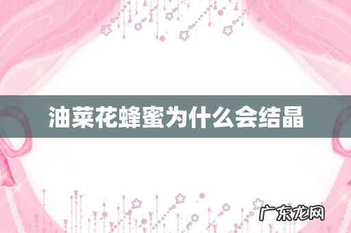 油菜花蜂蜜为什么会结晶