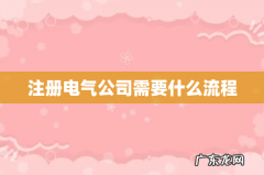 注册电气公司需要什么流程