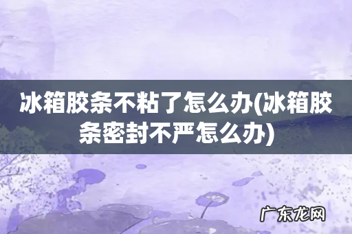 冰箱胶条密封不严怎么办 冰箱胶条不粘了怎么办
