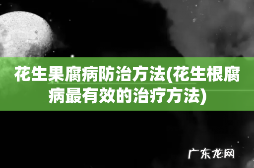 花生根腐病最有效的治疗方法 花生果腐病防治方法