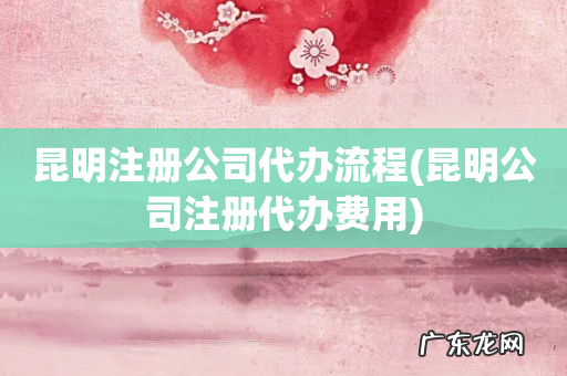 昆明公司注册代办费用 昆明注册公司代办流程