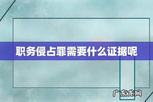 职务侵占罪需要什么证据呢