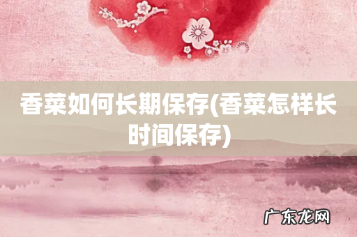 香菜怎样长时间保存 香菜如何长期保存