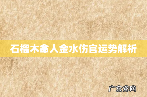 石榴木命人金水伤官运势解析