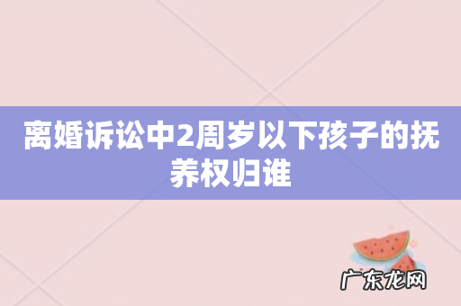 离婚诉讼中2周岁以下孩子的抚养权归谁