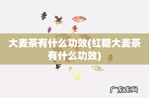 红糖大麦茶有什么功效 大麦茶有什么功效