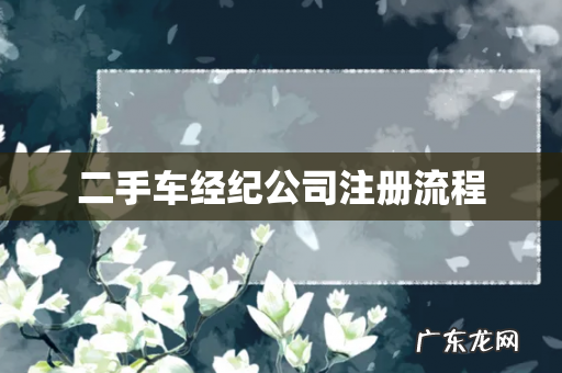 二手车经纪公司注册流程