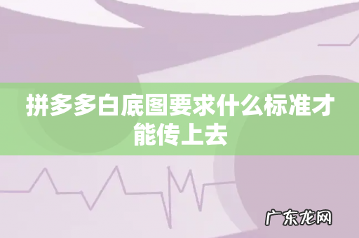 拼多多白底图要求什么标准才能传上去