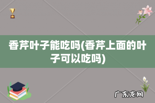 香芹上面的叶子可以吃吗 香芹叶子能吃吗