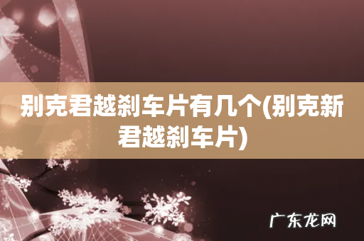 别克新君越刹车片 别克君越刹车片有几个