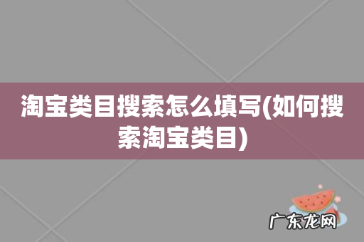 如何搜索淘宝类目 淘宝类目搜索怎么填写