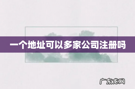 一个地址可以多家公司注册吗