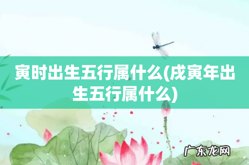 戌寅年出生五行属什么 寅时出生五行属什么