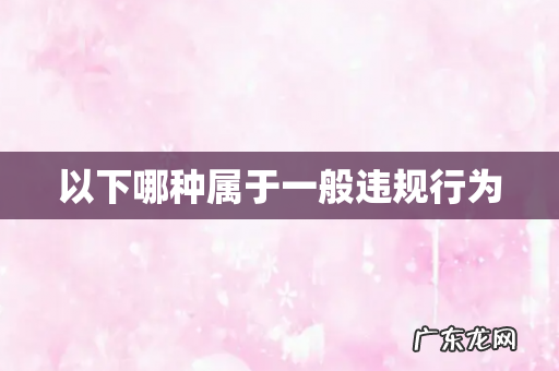 以下哪种属于一般违规行为