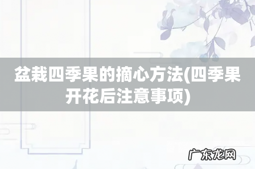 四季果开花后注意事项 盆栽四季果的摘心方法