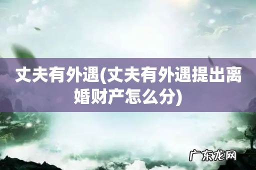 丈夫有外遇提出离婚财产怎么分 丈夫有外遇