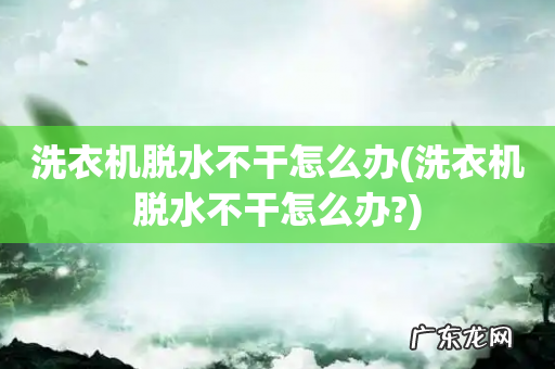 洗衣机脱水不干怎么办? 洗衣机脱水不干怎么办